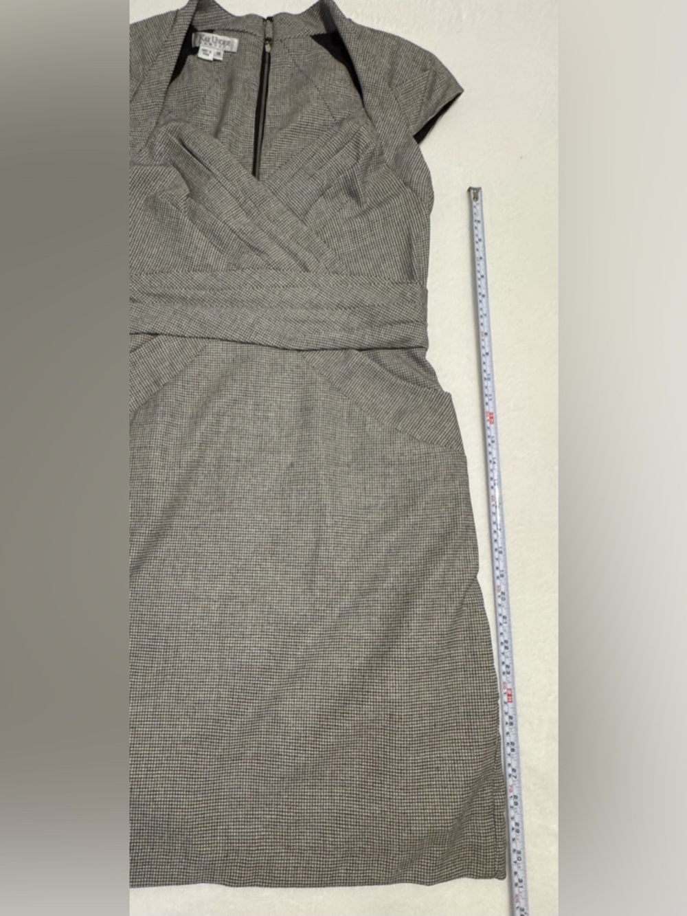NEW Kay Unger Gray Wool/Viscose Blend Dress Size 14 - Picture 10 of 11